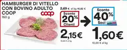 Ipercoop Hamburger di vitello con bovino adulto COOP offerta