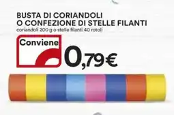 Ipercoop Busta di coriandoli o confezione di stelle filanti offerta