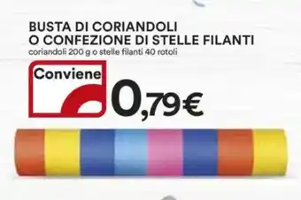 Ipercoop Busta di coriandoli o confezione di stelle filanti offerta