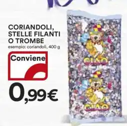 Ipercoop Coriandoli, stelle filanti o trombe offerta