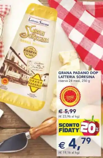 Esselunga Grana padano dop LATTERIA SORESINA offerta