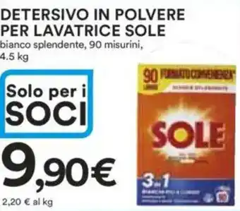 Ipercoop Detersivo in polvere per lavatrice SOLE offerta