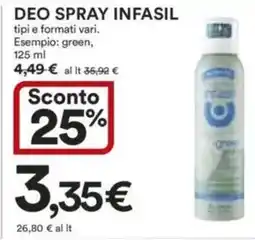 Ipercoop Deo spray INFASIL offerta