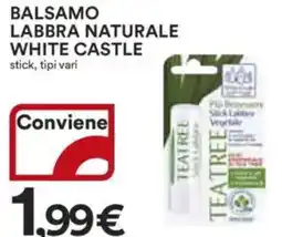 Ipercoop Balsamo labbra naturale WHITE CASTLE offerta