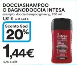 Ipercoop Docciashampoo o bagnodoccia INTESA offerta