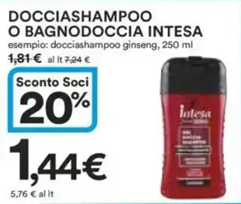 Ipercoop Docciashampoo o bagnodoccia INTESA offerta