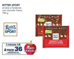 Esselunga RITTER SPORT al latte o fondente con nocciole intere offerta