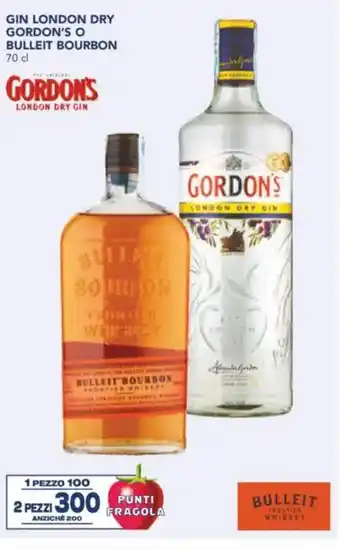 Esselunga Gin london dry gordon's o BULLEIT BOURBON offerta