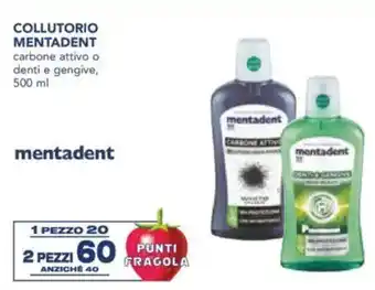 Esselunga COLLUTORIO MENTADENT carbone attivo o denti e gengive offerta