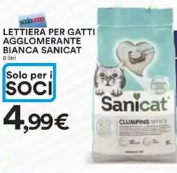 Ipercoop Lettiera per gatti agglomerante bianca sanicat offerta