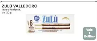 Ipercoop Zulu valledoro latte o fondente, da offerta