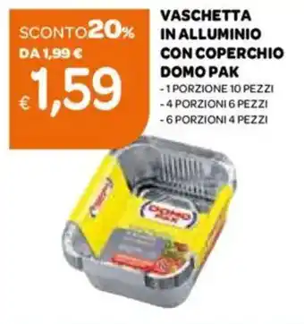 Ekom Vaschetta in alluminio con coperchio domo pak offerta