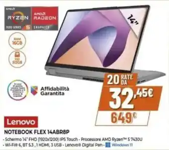 Expert Lenovo NOTEBOOK FLEX 14ABR8P offerta