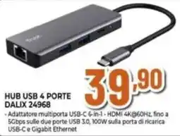 Expert HUB USB 4 PORTE DALIX 24968 offerta