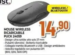 Expert MOUSE WIRELESS RICARICABILE PUCK 24059 offerta