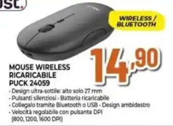 Expert MOUSE WIRELESS RICARICABILE PUCK 24059 offerta