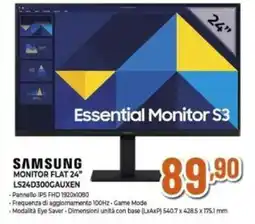 Expert SAMSUNG MONITOR FLAT 24" LS24D300GAUXEN offerta