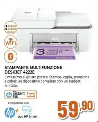 Expert HP STAMPANTE MULTIFUNZIONE DESKJET 4222E offerta