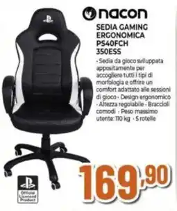 Expert NACON SEDIA GAMING ERGONOMICA PS40FCH 350ESS offerta