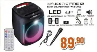 Expert MAJESTIC FIRE 12 PARTY SPEAKER 480W TWS BT/USB offerta