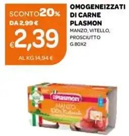 Ekom Omogeneizzati di carne plasmon offerta