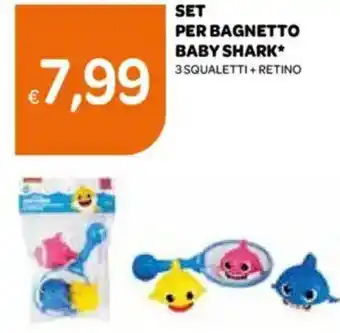 Ekom Set per bagnetto baby shark⭑ 3squaletti retino offerta