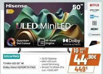 Expert Hisense TV Mini-LED 50" 4K 50U69NQ offerta