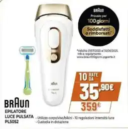 Expert BRAUN EPILATORE LUCE PULSATA PL5052 offerta