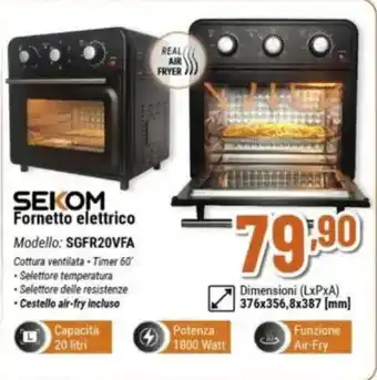 Expert SEKOM Fornetto elettrico Modello: SGFR20VFA offerta