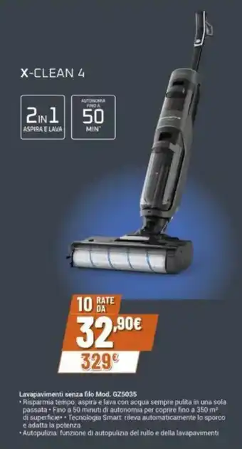 Expert Rowenta X-CLEAN 4 Lavapavimenti senza filo Mod. GZ5035 offerta