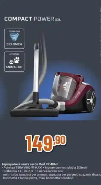 Expert Rowenta COMPACT POWER XXL Aspirapolvere senza sacco Mod. RO4863 offerta