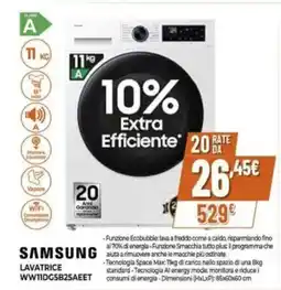 Expert SAMSUNG LAVATRICE WW11DG5B25AEET offerta