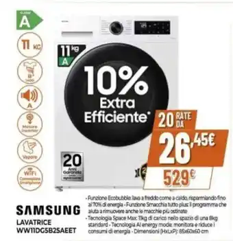 Expert SAMSUNG LAVATRICE WW11DG5B25AEET offerta