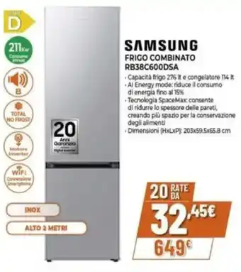 Expert SAMSUNG FRIGO COMBINATO RB38C600DSA offerta