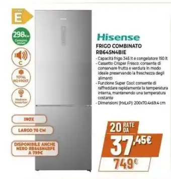 Expert Hisense FRIGO COMBINATO RB645N4BIE offerta