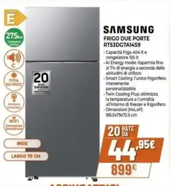 Expert SAMSUNG FRIGO DUE PORTE RT53DG7A14S9 offerta