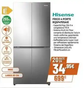 Expert Hisense FRIGO 4 PORTE RQ5P470SAIE offerta