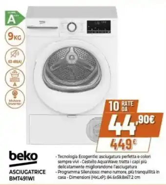 Expert beko ASCIUGATRICE BMT491WI offerta