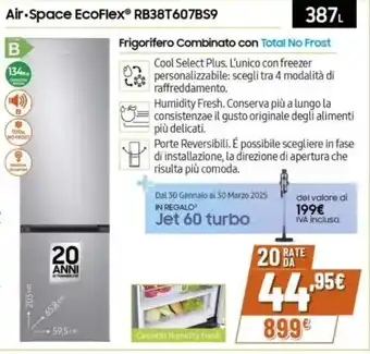 Expert SAMSUNG Air Space EcoFlex RB38T607BS9 offerta