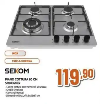 Expert SEKOM PIANO COTTURA 60 CM SMPG60FR offerta