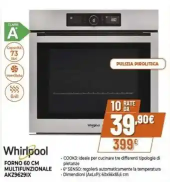 Expert Whirlpool FORNO 60 CM MULTIFUNZIONALE AKZ9629IX offerta