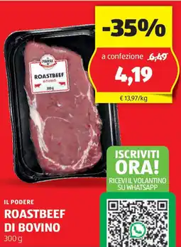 ALDI Il podere roastbeef di bovino offerta