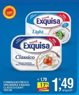 Qui Discount Formaggio fresco spalmabile exquisa classico/light offerta