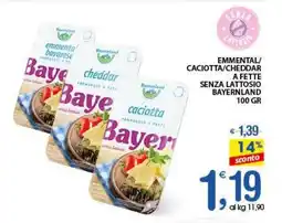 Qui Discount Emmental/ caciotta/cheddar a fette senza lattosio BAYERNLAND offerta