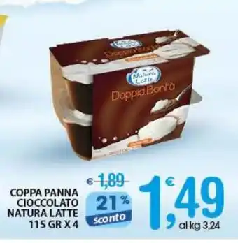 Qui Discount Coppa panna cioccolato natura latte offerta