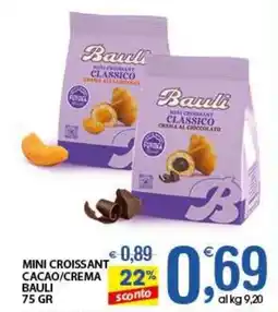 Qui Discount Mini croissant cacao/crema BAULI offerta