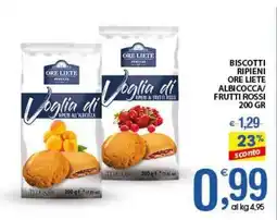 Qui Discount Biscotti ripieni ore liete albicocca/ frutti rossi offerta