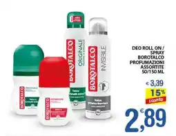 Qui Discount Deo roll on/ spray borotalco profumazioni assortite offerta