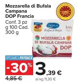 Carrefour Market Mozzarella di Bufala Campana DOP Francia offerta