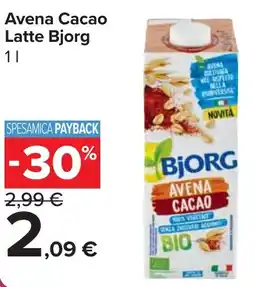 Carrefour Market Avena Cacao Latte Bjorg offerta